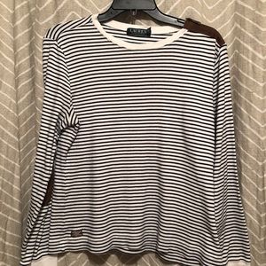 Black striped Ralph Lauren with brown patches